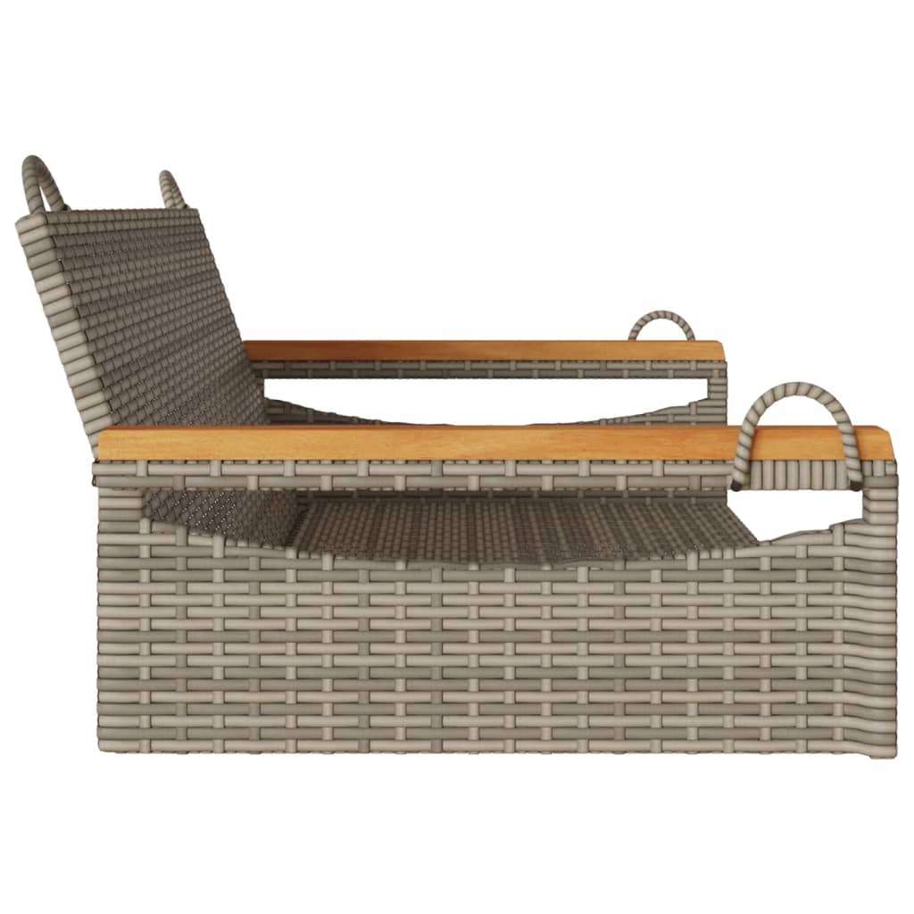 vidaXL Ławka bujana, szara, 109x62x40 cm, polirattan