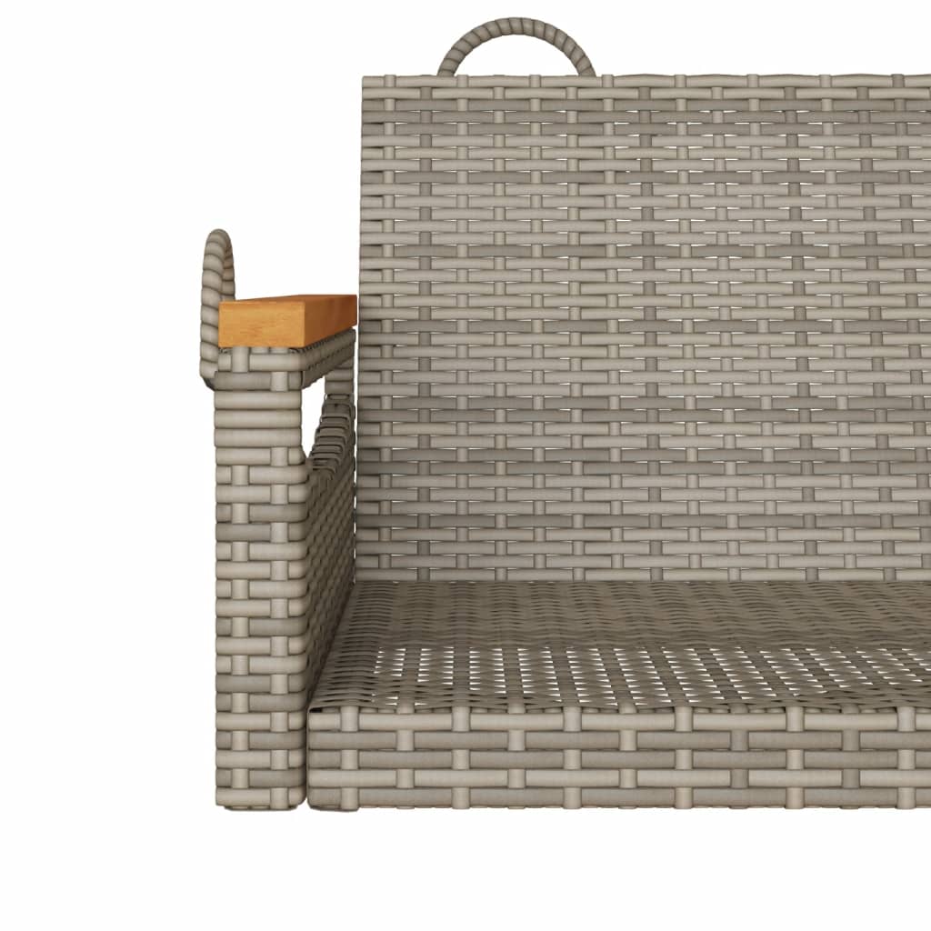 vidaXL Ławka bujana, szara, 109x62x40 cm, polirattan