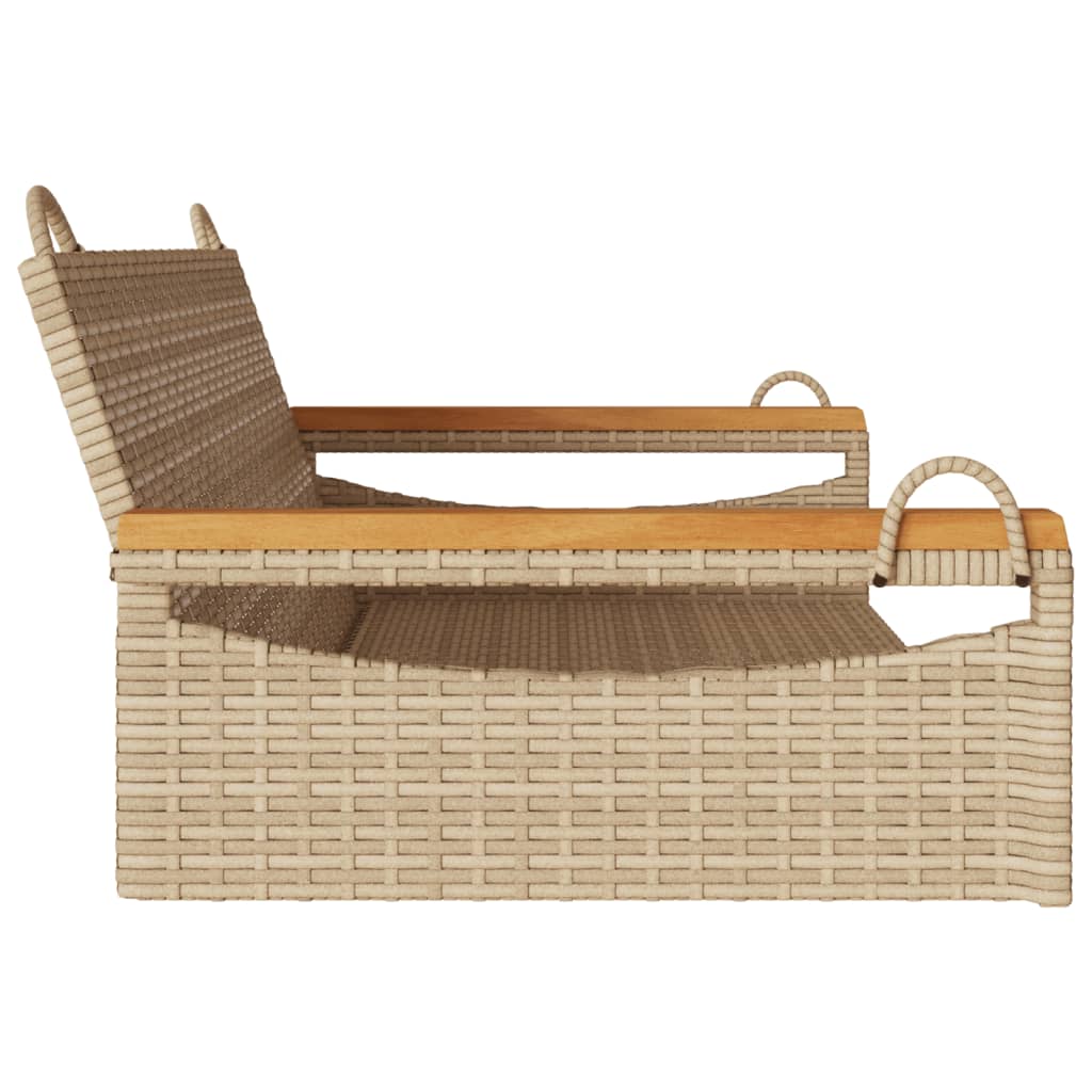 vidaXL Ławka bujana, beżowa, 109x62x40 cm, polirattan