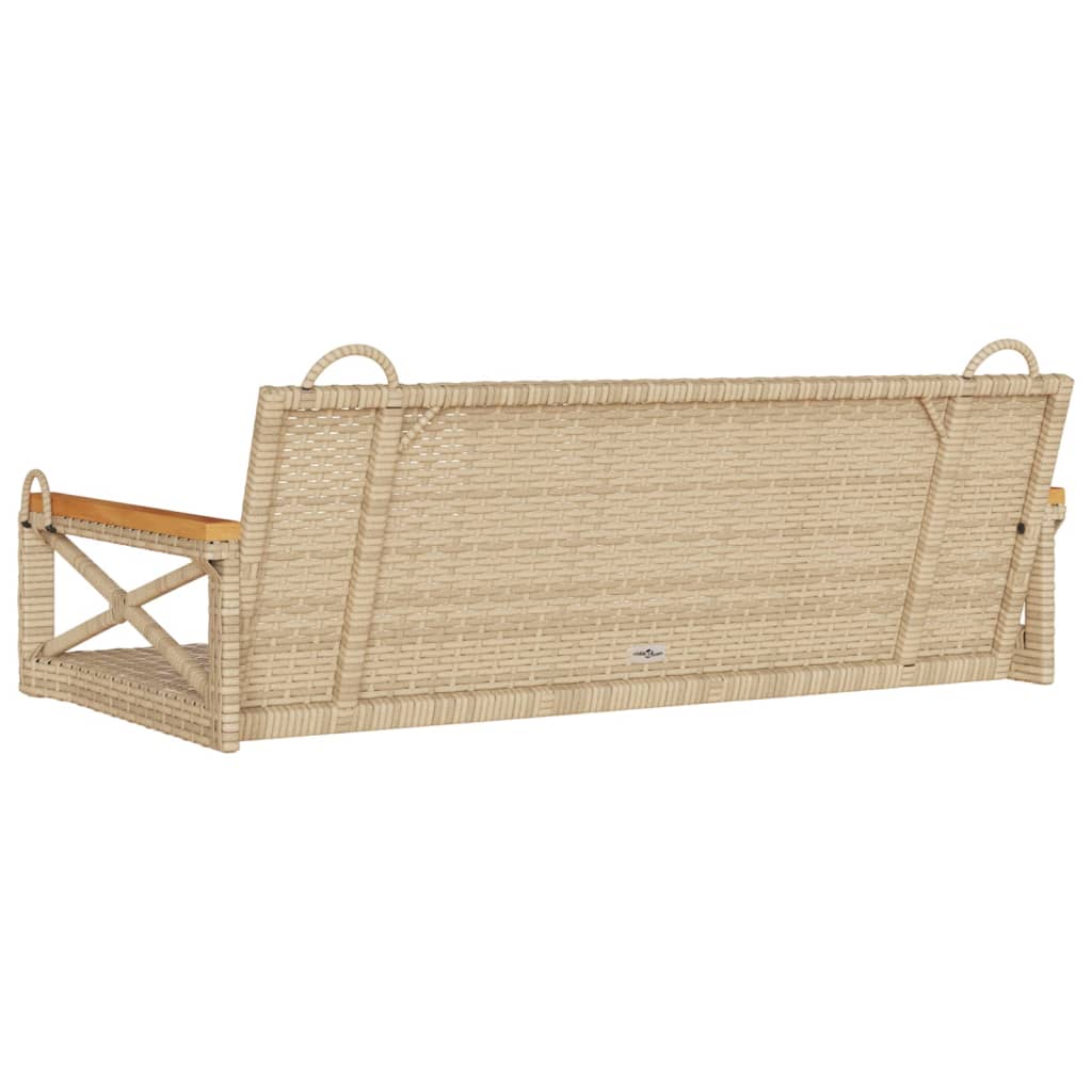 vidaXL Ławka bujana, beżowa, 109x62x40 cm, polirattan