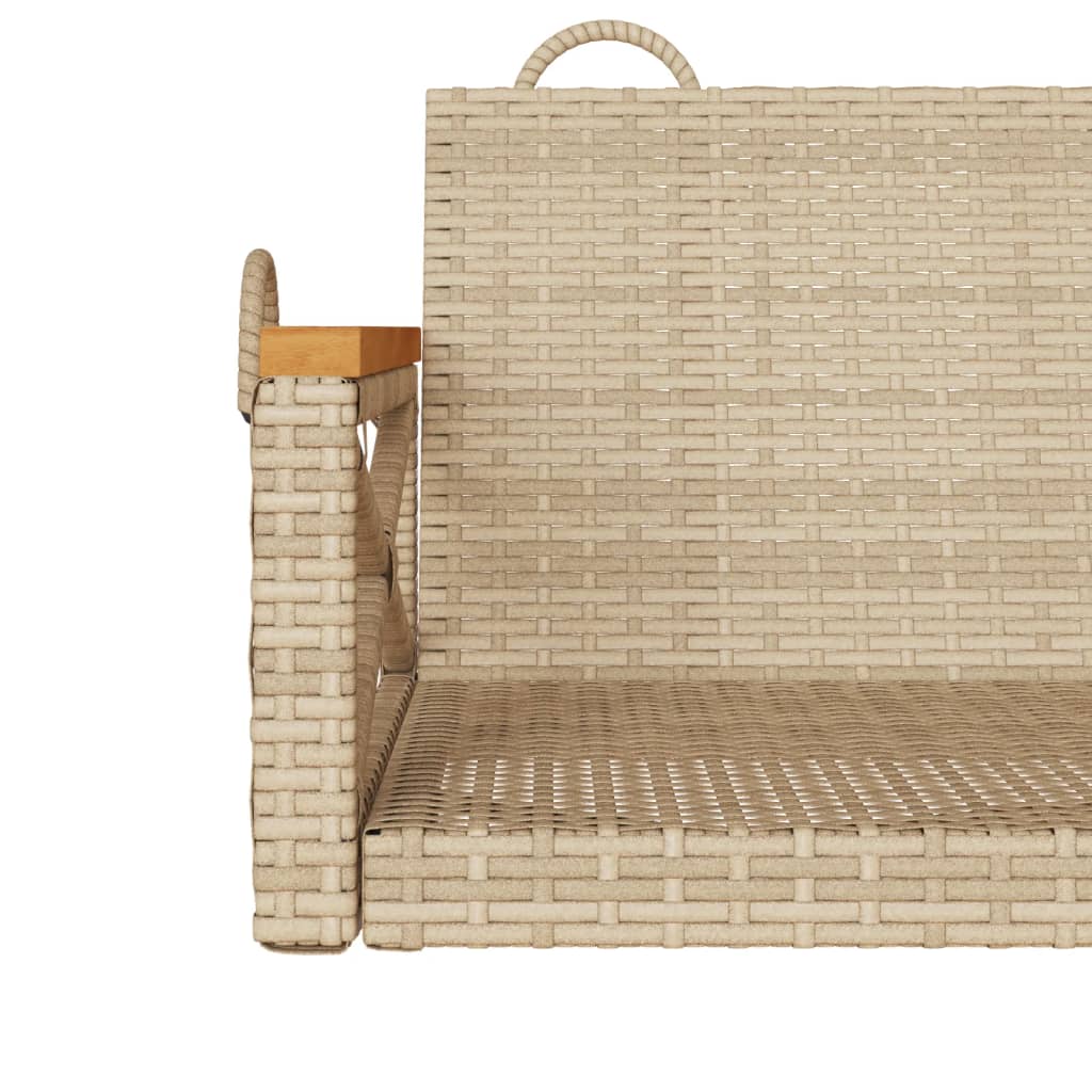 vidaXL Ławka bujana, beżowa, 109x62x40 cm, polirattan