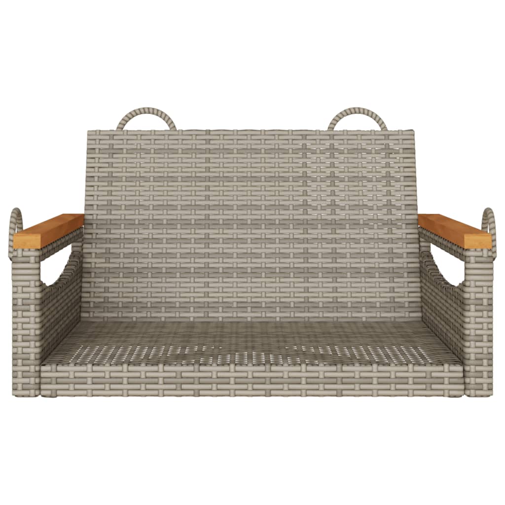 vidaXL Ławka bujana, szara, 63x62x40 cm, polirattan