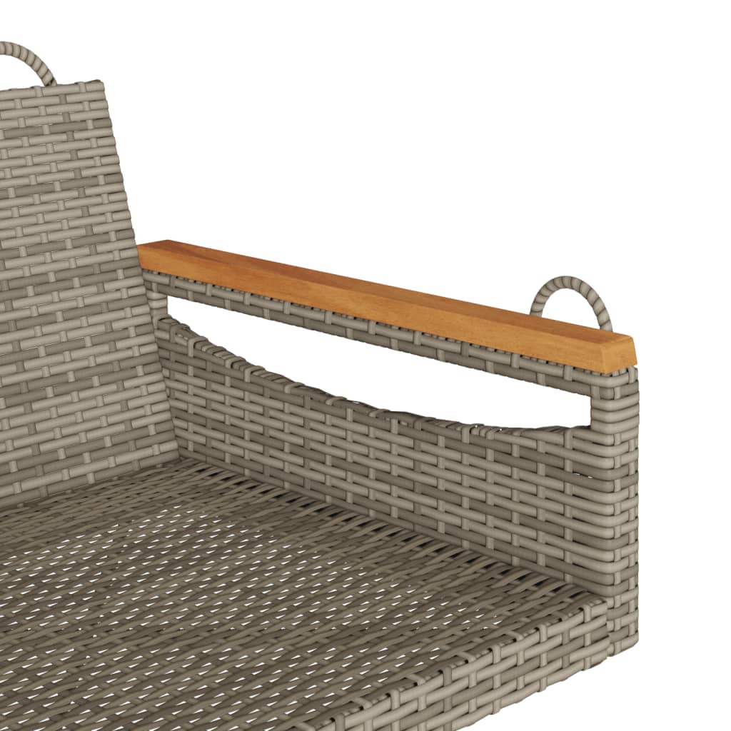 vidaXL Ławka bujana, szara, 63x62x40 cm, polirattan
