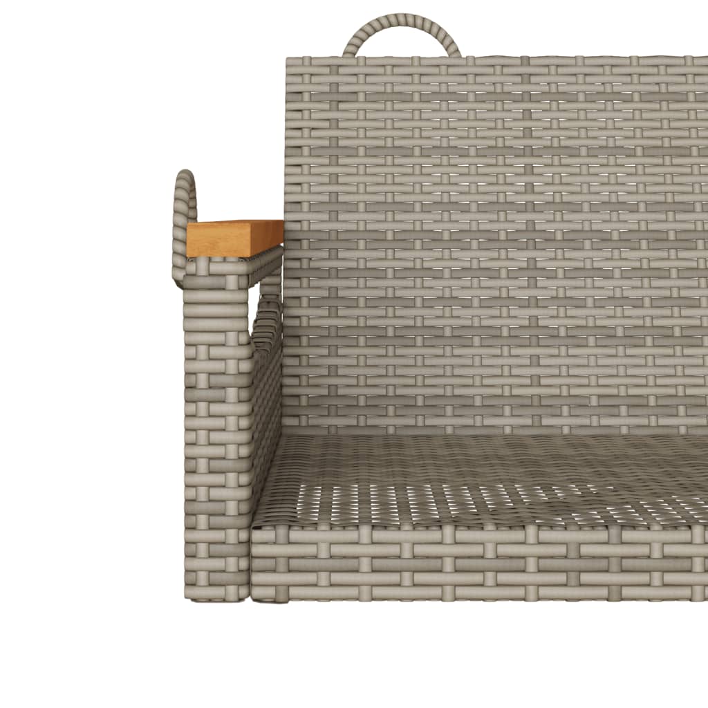vidaXL Ławka bujana, szara, 63x62x40 cm, polirattan