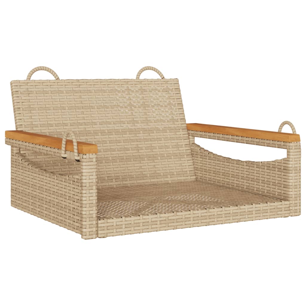 vidaXL Ławka bujana, beżowa, 63x62x40 cm, polirattan