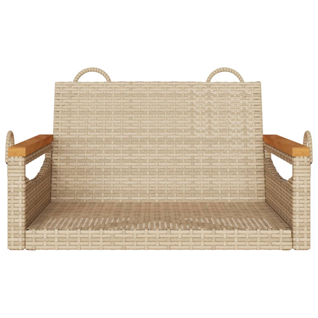 vidaXL Ławka bujana, beżowa, 63x62x40 cm, polirattan