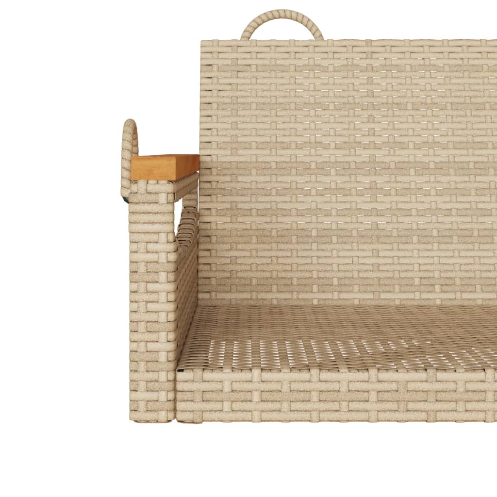 vidaXL Ławka bujana, beżowa, 63x62x40 cm, polirattan