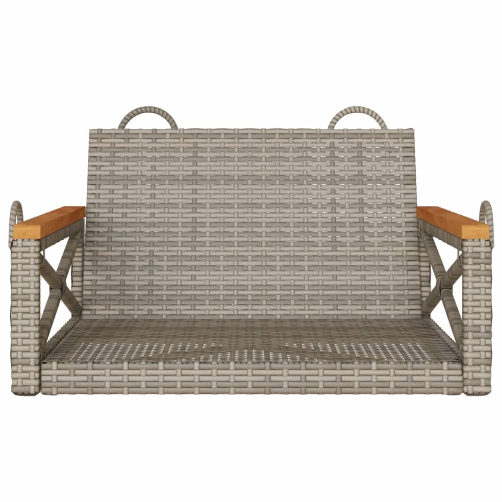 vidaXL Ławka bujana, szara, 63x62x40 cm, polirattan