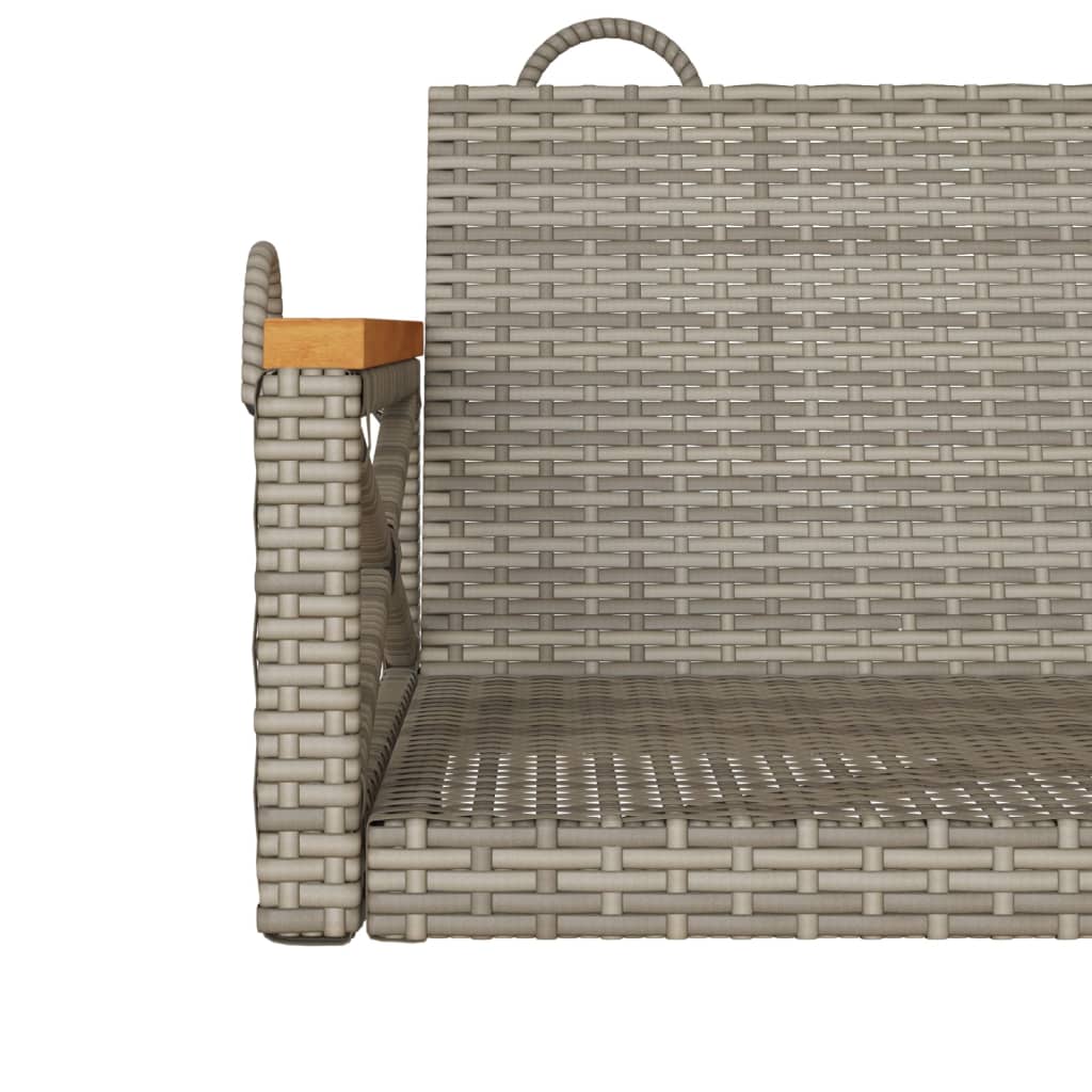 vidaXL Ławka bujana, szara, 63x62x40 cm, polirattan