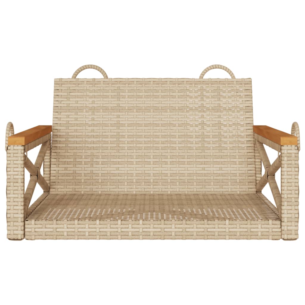 vidaXL Ławka bujana, beżowa, 63x62x40 cm, polirattan