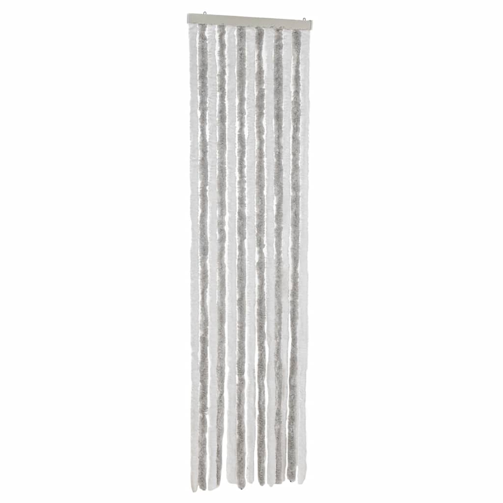 vidaXL Zasłona przeciwko owadom, szaro-biała, 56x185 cm, szenil