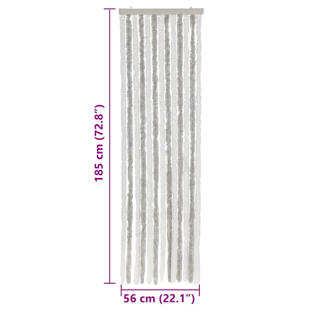 vidaXL Zasłona przeciwko owadom, szaro-biała, 56x185 cm, szenil