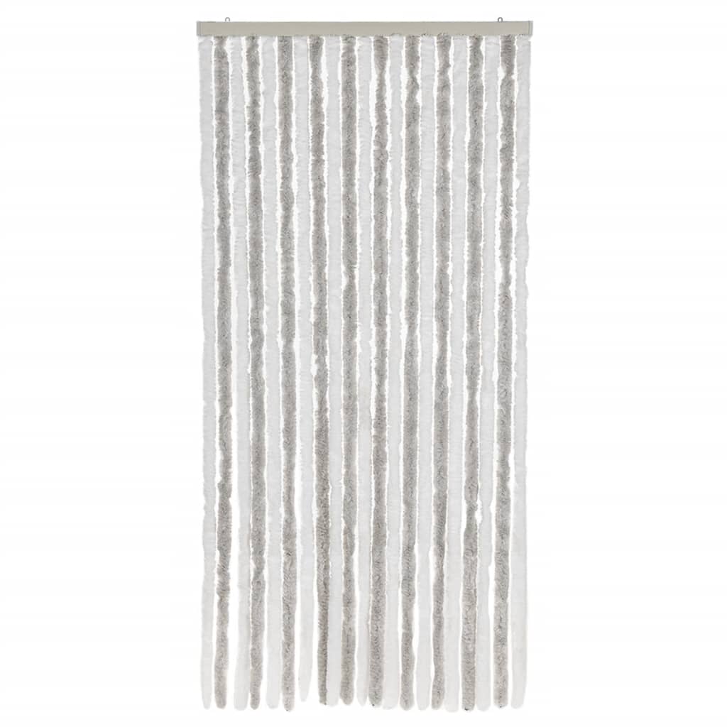 vidaXL Zasłona przeciwko owadom, jasnoszaro-biała, 90x220 cm, szenil