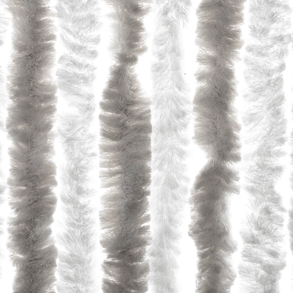 vidaXL Zasłona przeciwko owadom, jasnoszaro-biała, 90x220 cm, szenil