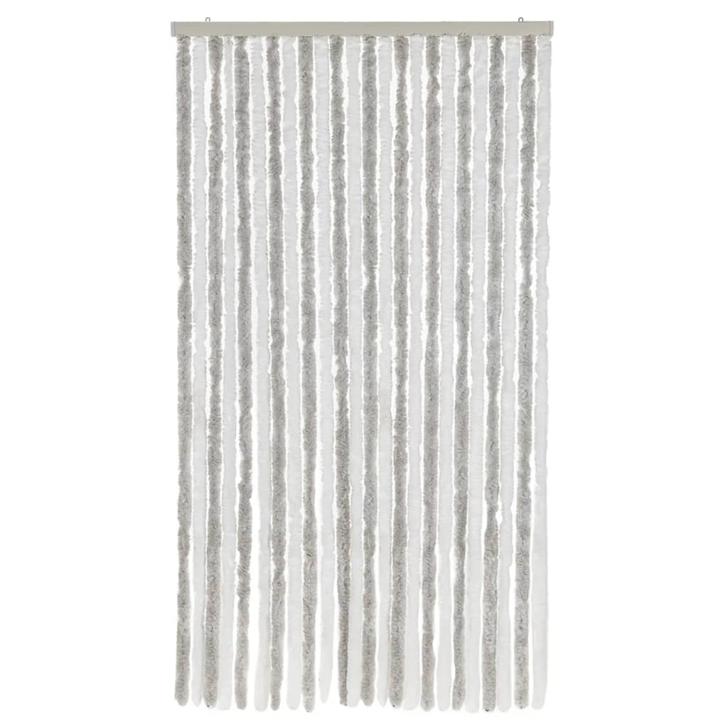 vidaXL Zasłona przeciwko owadom, jasnoszaro-biała, 100x200 cm, szenil