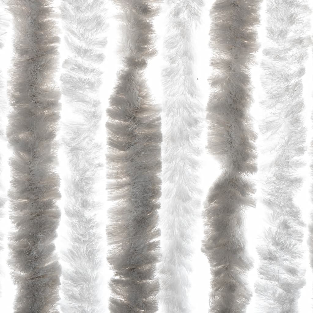 vidaXL Zasłona przeciwko owadom, jasnoszaro-biała, 100x200 cm, szenil
