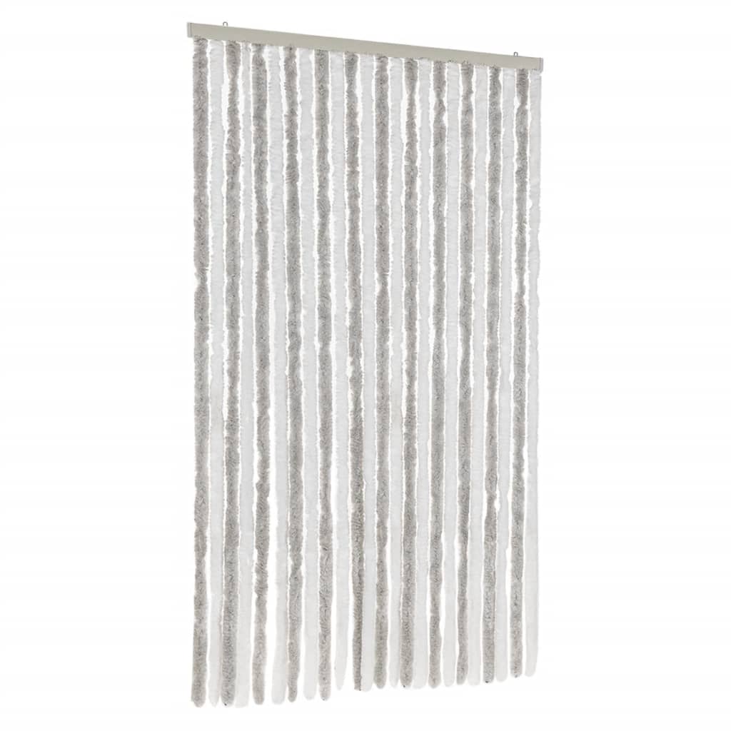 vidaXL Zasłona przeciwko owadom, jasnoszaro-biała, 100x230 cm, szenil