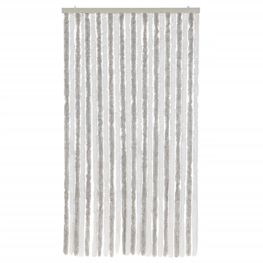 vidaXL Zasłona przeciwko owadom, jasnoszaro-biała, 100x230 cm, szenil