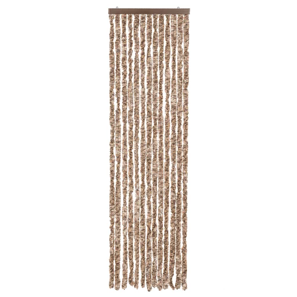 vidaXL Zasłona przeciwko owadom, beż i ciemny brąz, 56x185 cm, szenil