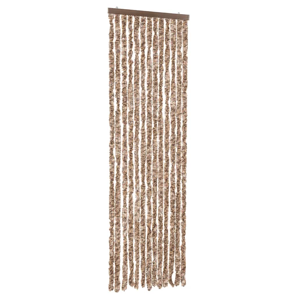 vidaXL Zasłona przeciwko owadom, beż i ciemny brąz, 56x200 cm, szenil