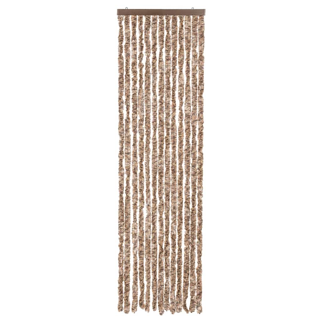 vidaXL Zasłona przeciwko owadom, beż i ciemny brąz, 56x200 cm, szenil