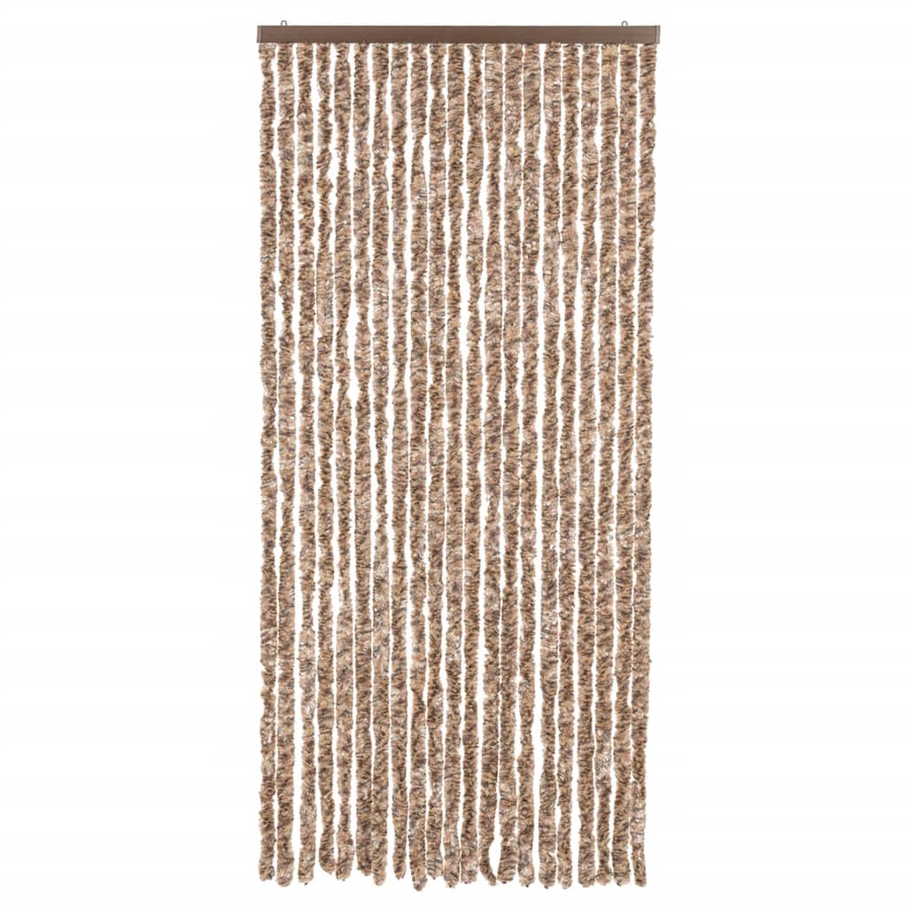 vidaXL Zasłona przeciwko owadom, beż i ciemny brąz, 90x200 cm, szenil