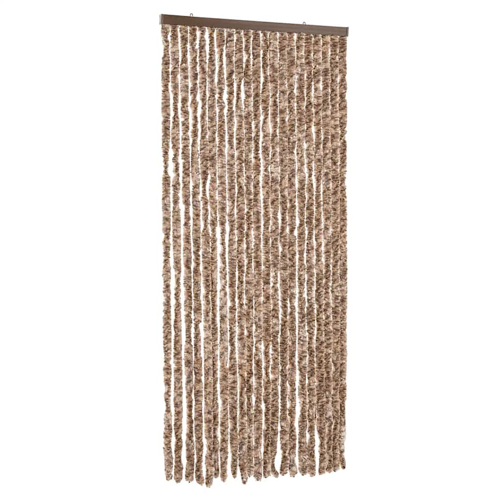vidaXL Zasłona przeciwko owadom, beż i ciemny brąz, 90x220 cm, szenil
