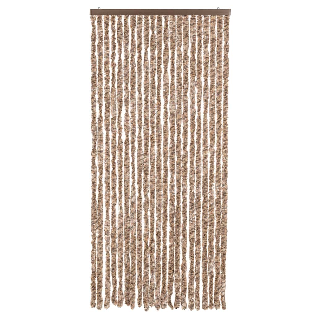 vidaXL Zasłona przeciwko owadom, beż i ciemny brąz, 90x220 cm, szenil