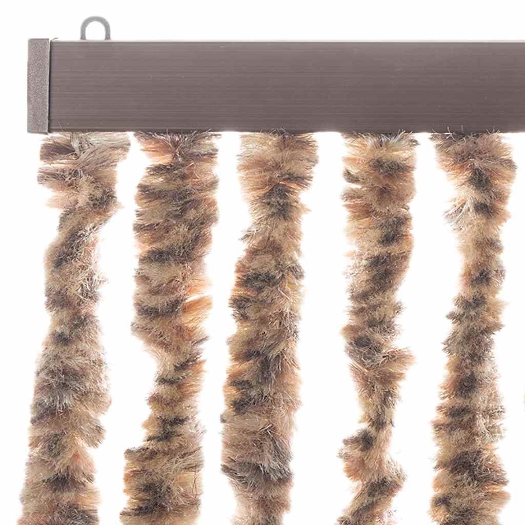 vidaXL Zasłona przeciwko owadom, beż i ciemny brąz, 90x220 cm, szenil