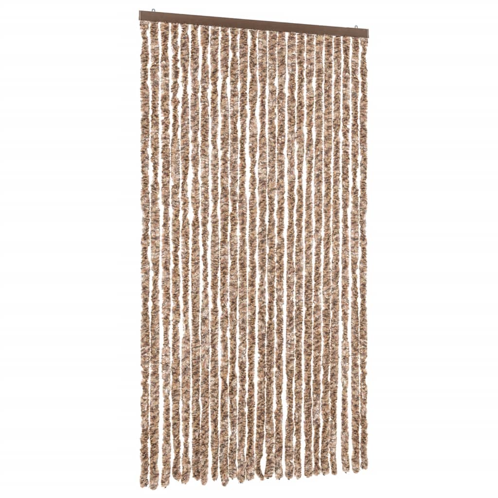 vidaXL Zasłona przeciwko owadom, beż i ciemny brąz, 100x220 cm, szenil