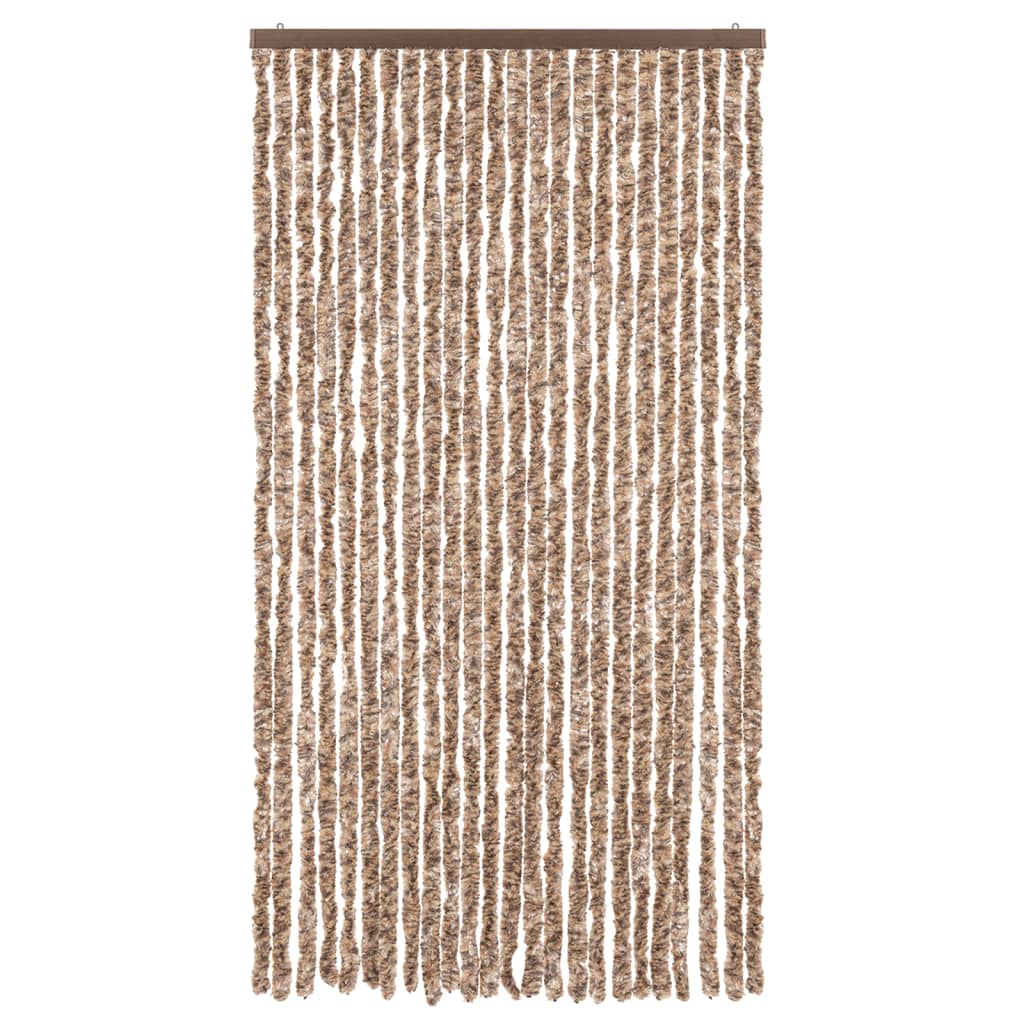 vidaXL Zasłona przeciwko owadom, beż i ciemny brąz, 100x220 cm, szenil