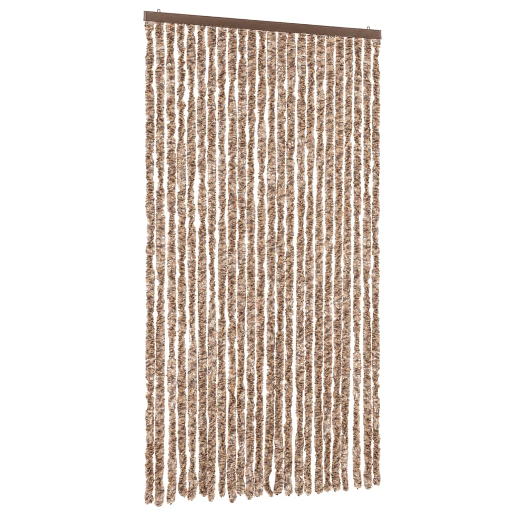 vidaXL Zasłona przeciwko owadom, beż i ciemny brąz, 100x230 cm, szenil