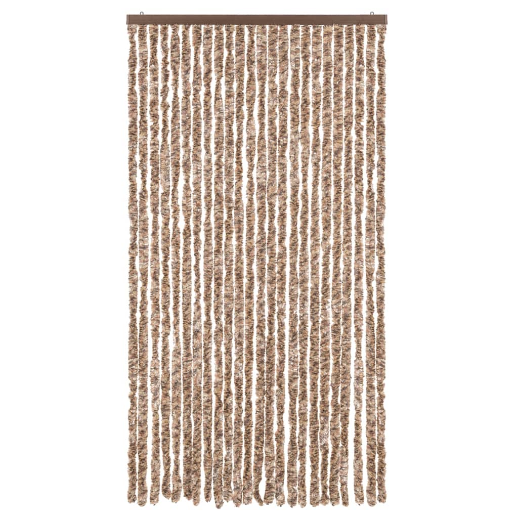 vidaXL Zasłona przeciwko owadom, beż i ciemny brąz, 100x230 cm, szenil