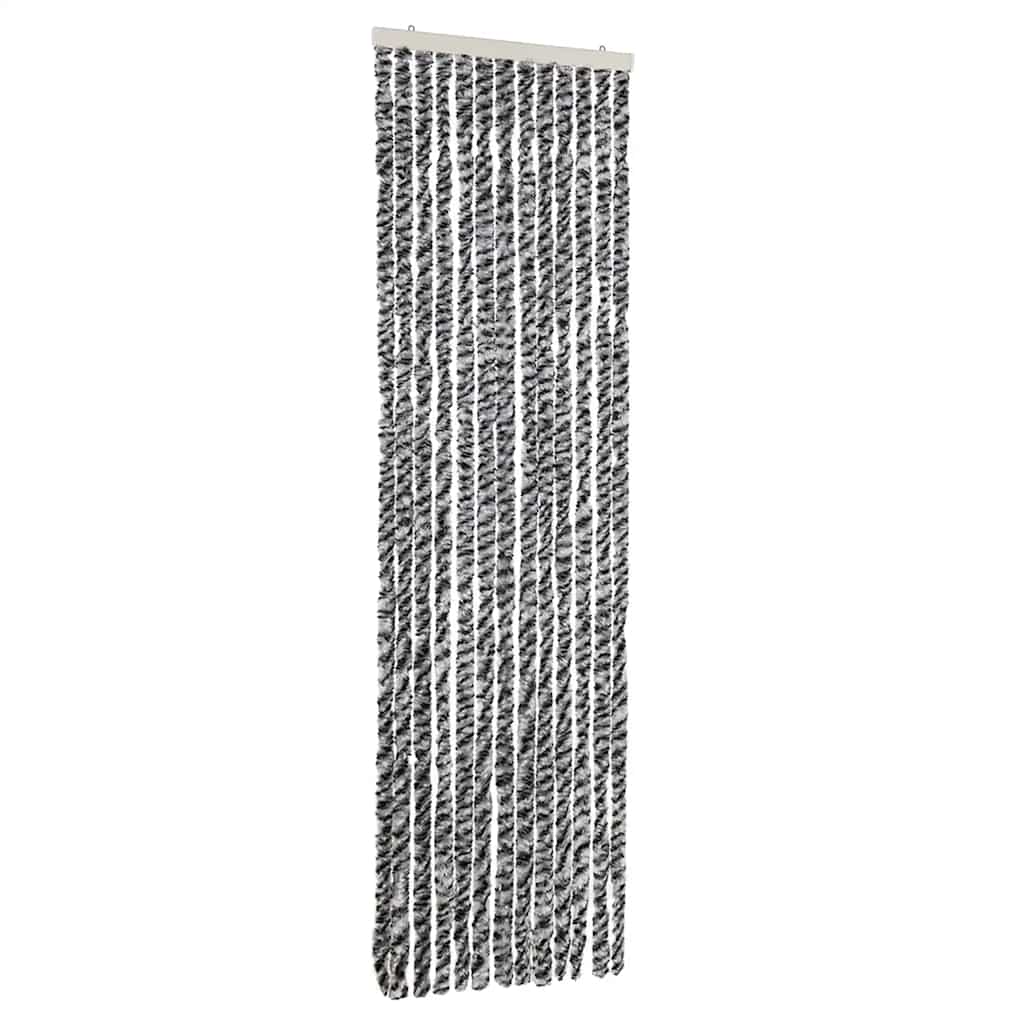 vidaXL Zasłona przeciwko owadom, szaro-czarno-biała, 56x200, szenil