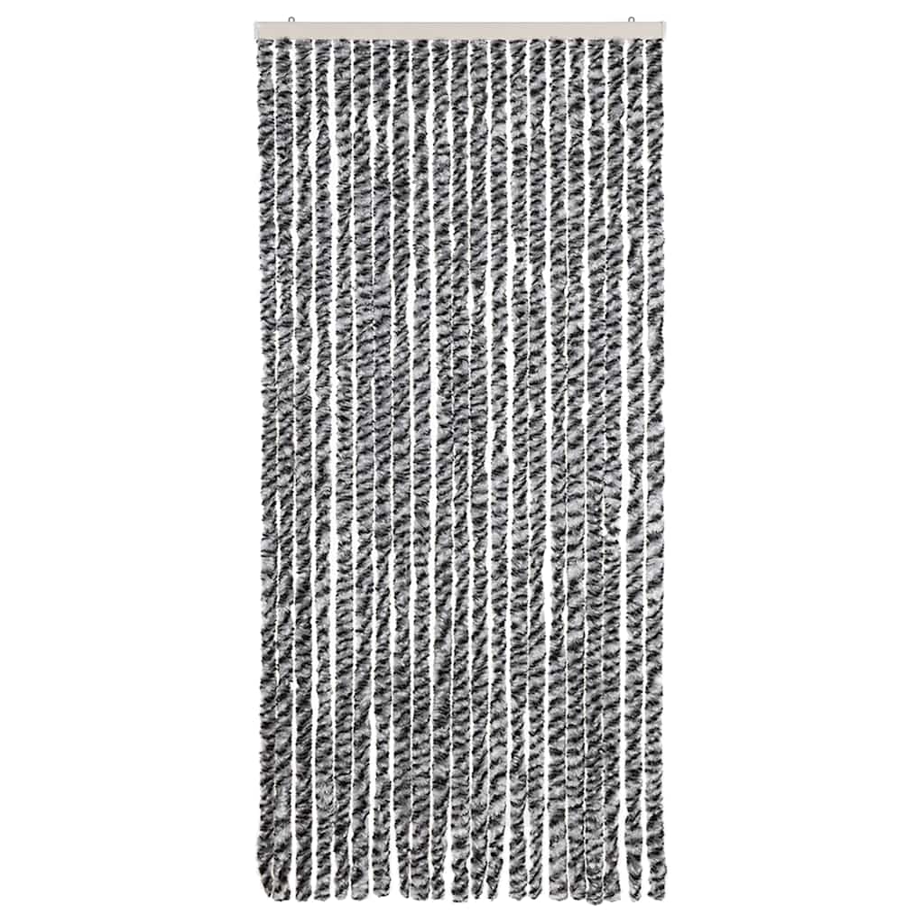 vidaXL Zasłona przeciwko owadom, szaro-czarno-biała, 90x200, szenilowa