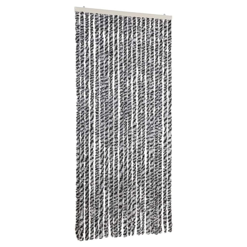 vidaXL Zasłona przeciwko owadom, szaro-czarno-biała, 90x220, szenil