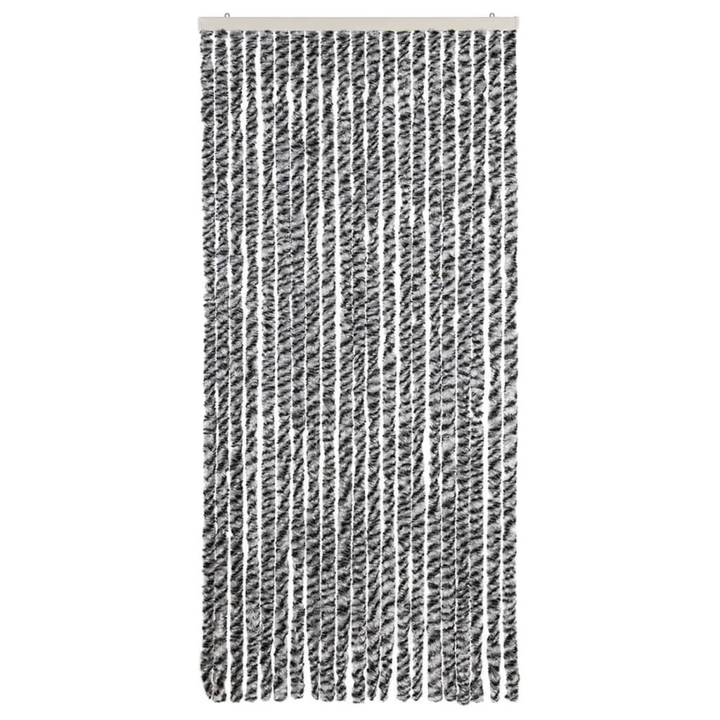 vidaXL Zasłona przeciwko owadom, szaro-czarno-biała, 90x220, szenil