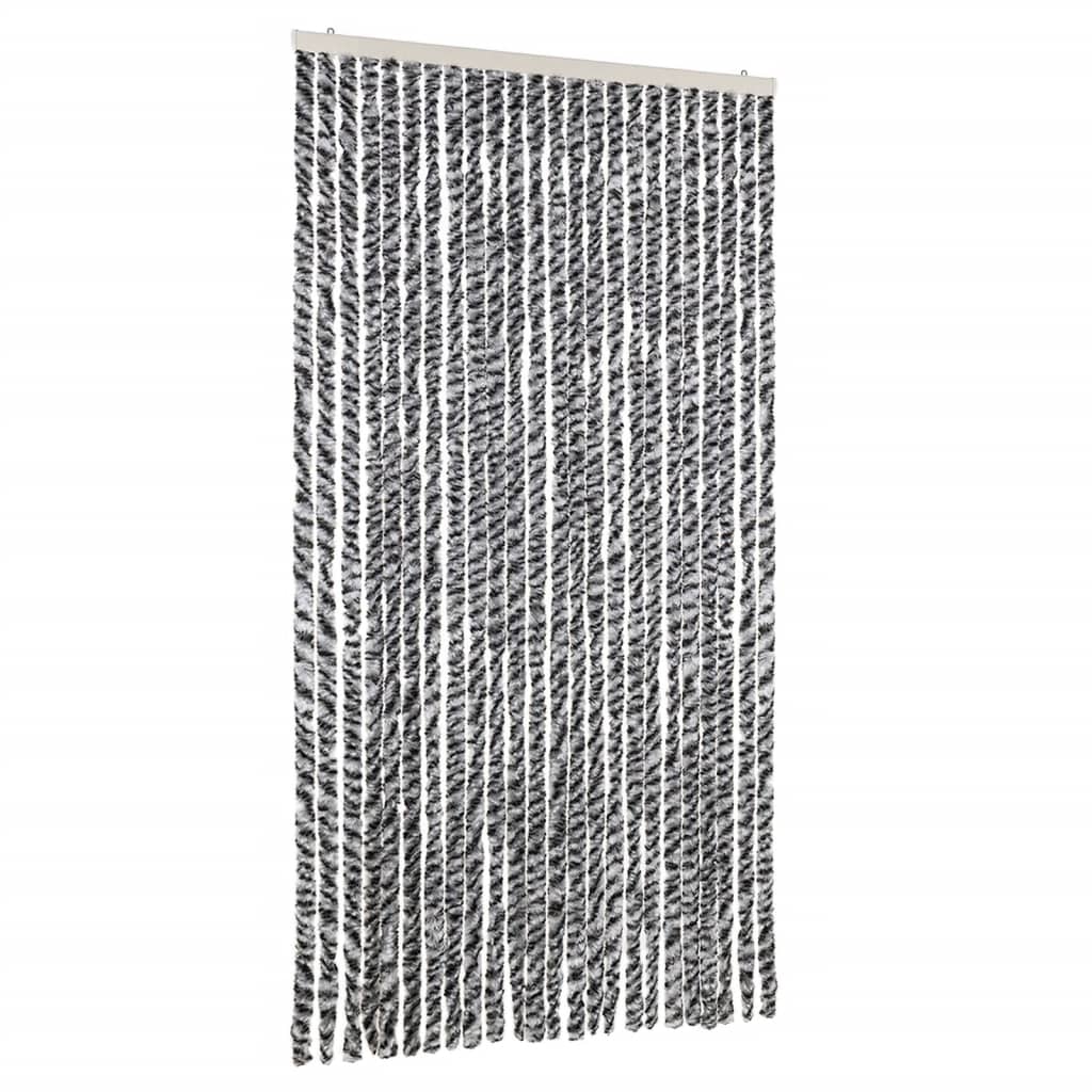 vidaXL Zasłona przeciwko owadom, szaro-czarno-biała, 100x200, szenil