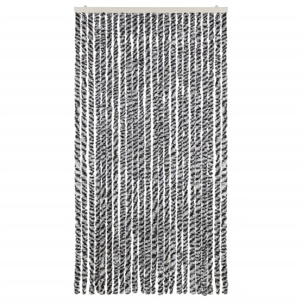 vidaXL Zasłona przeciwko owadom, szaro-czarno-biała, 100x200, szenil