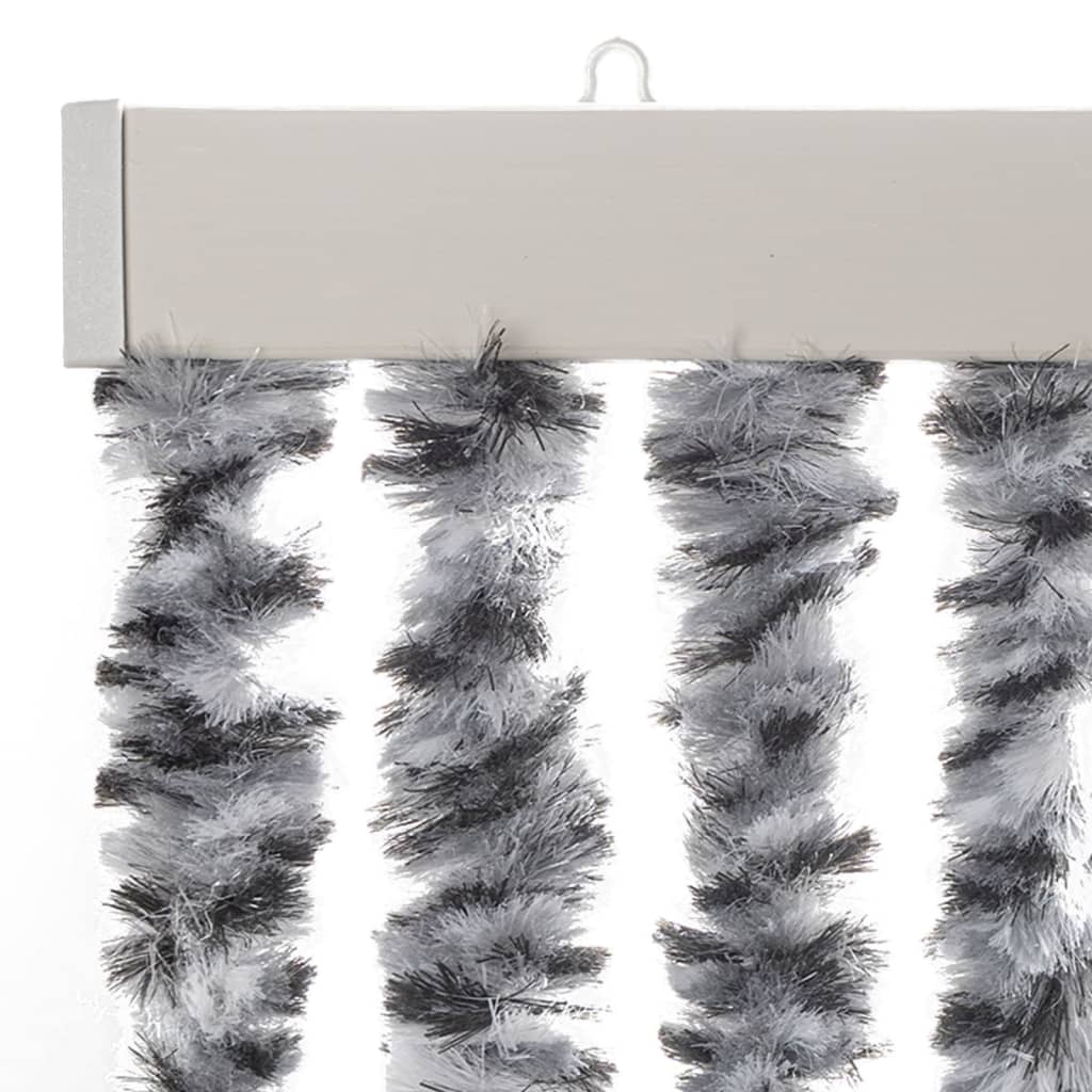 vidaXL Zasłona przeciwko owadom, szaro-czarno-biała, 100x200, szenil
