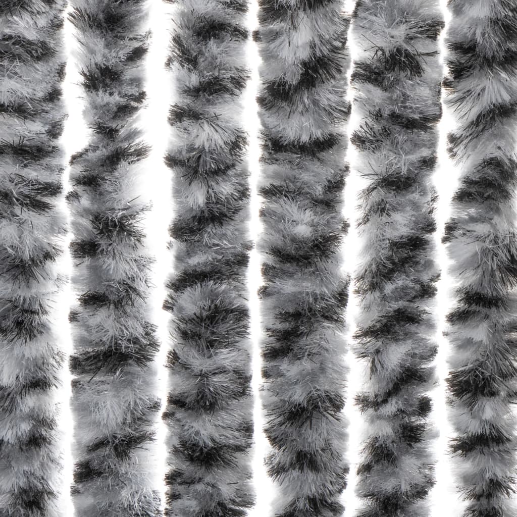 vidaXL Zasłona przeciwko owadom, szaro-czarno-biała, 100x200, szenil