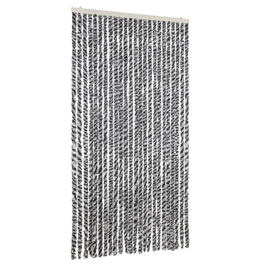 vidaXL Zasłona przeciwko owadom, szaro-czarno-biała, 100x220, szenil