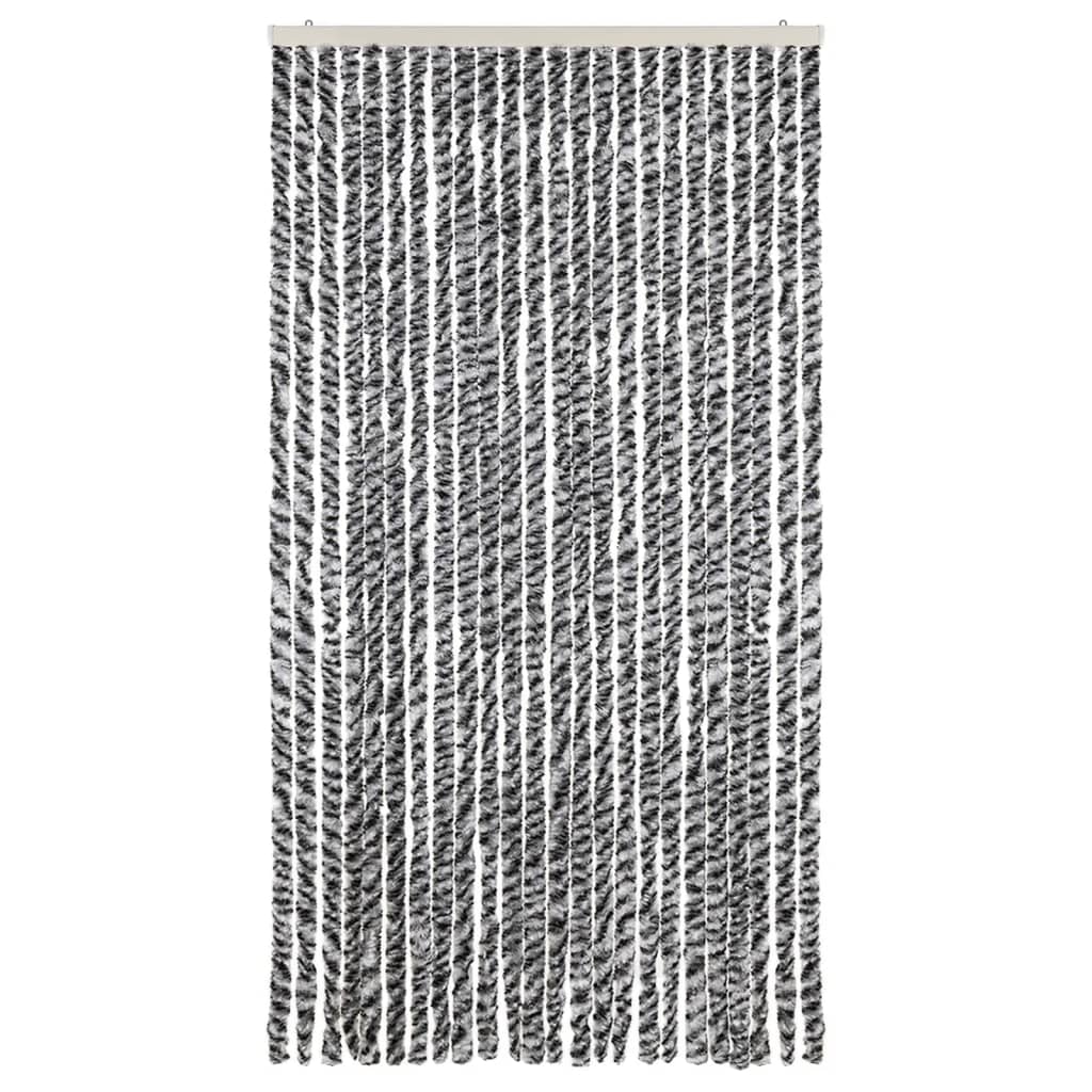 vidaXL Zasłona przeciwko owadom, szaro-czarno-biała, 100x220, szenil