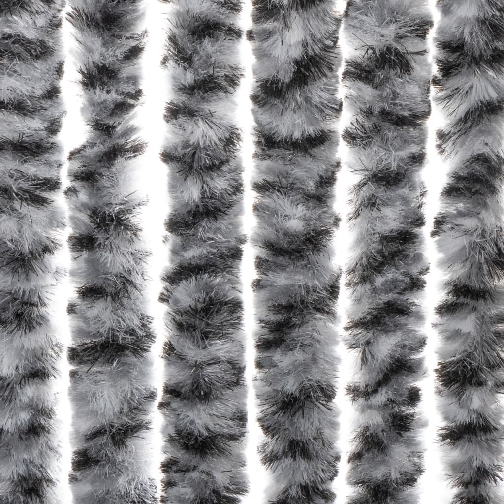vidaXL Zasłona przeciwko owadom, szaro-czarno-biała, 100x220, szenil