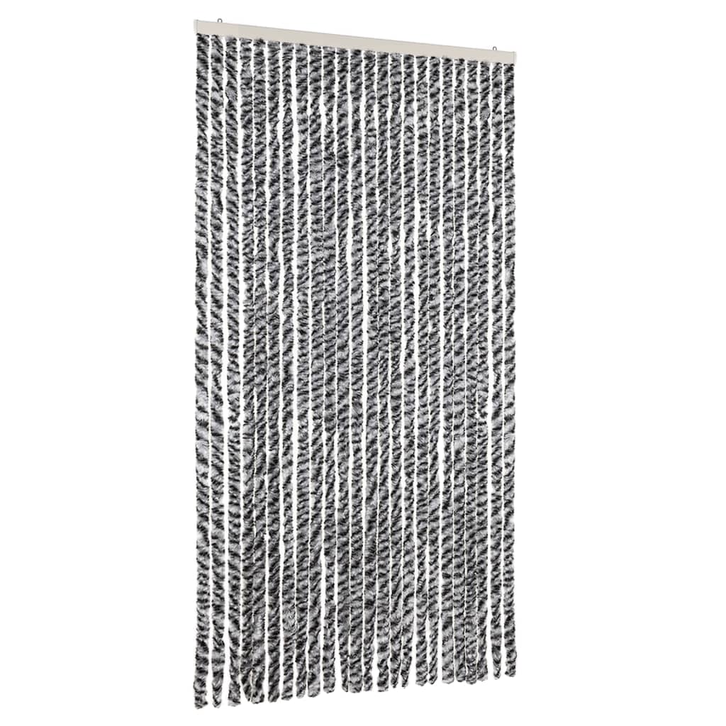 vidaXL Zasłona przeciwko owadom, szaro-czarno-biała, 100x230, szenil