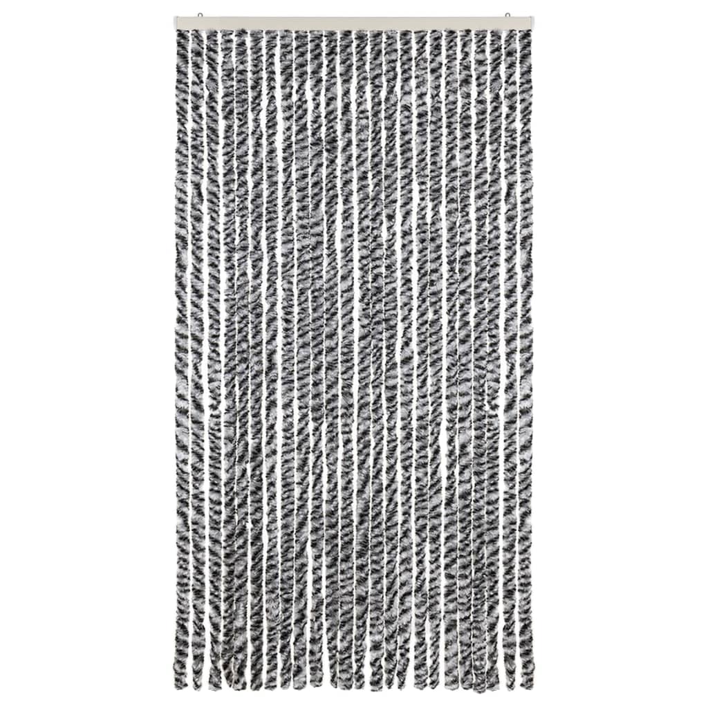 vidaXL Zasłona przeciwko owadom, szaro-czarno-biała, 100x230, szenil
