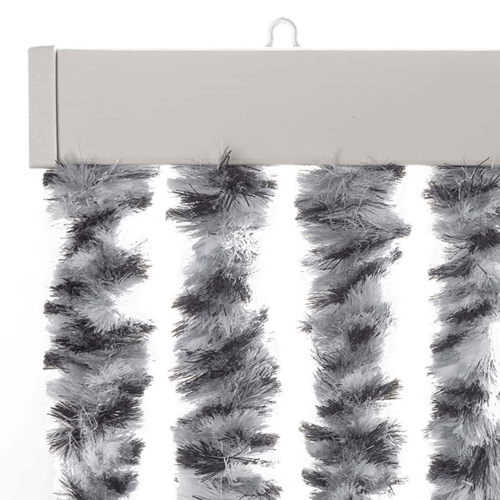 vidaXL Zasłona przeciwko owadom, szaro-czarno-biała, 100x230, szenil