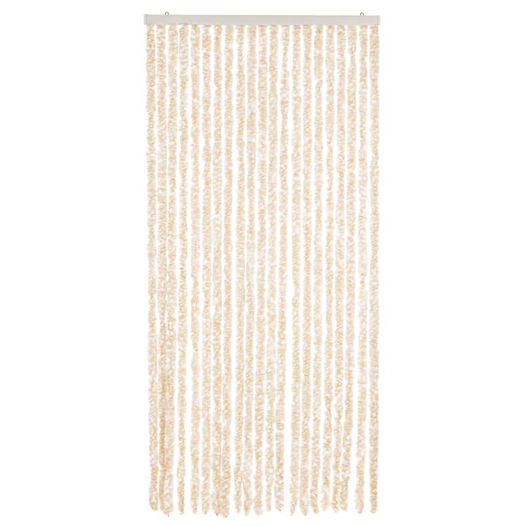vidaXL Zasłona przeciwko owadom, beżowo-biała, 90x200 cm, szenil