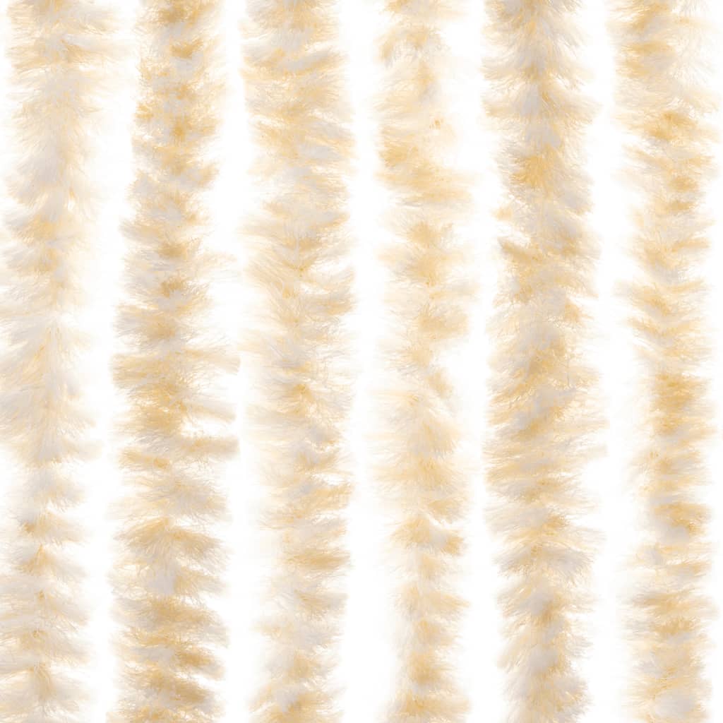 vidaXL Zasłona przeciwko owadom, beżowo-biała, 90x200 cm, szenil