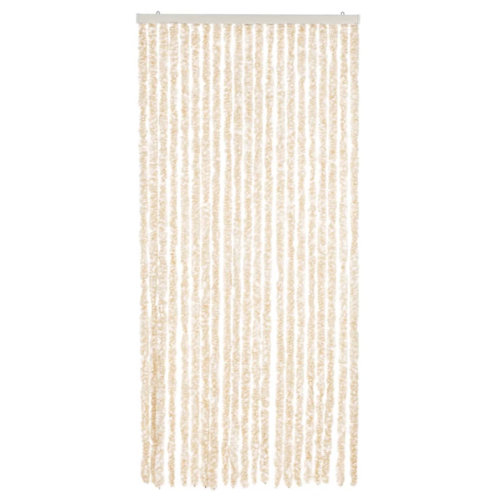 vidaXL Zasłona przeciwko owadom, beżowo-biała, 90x220 cm, szenil